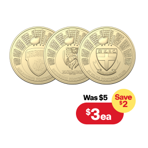 AFL coins Was $5 now $3 each, save $2
